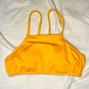 sporty gold bathing suite top that is super cute and comfy